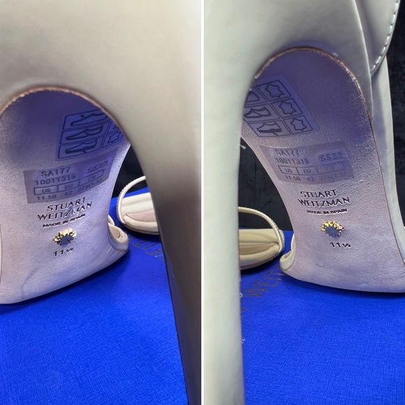 Stuart Weitzman SIZE 11.5 Nudist Curve 100 Sandal leather Vanilla Ankle-Strap - Picture 14 of 16